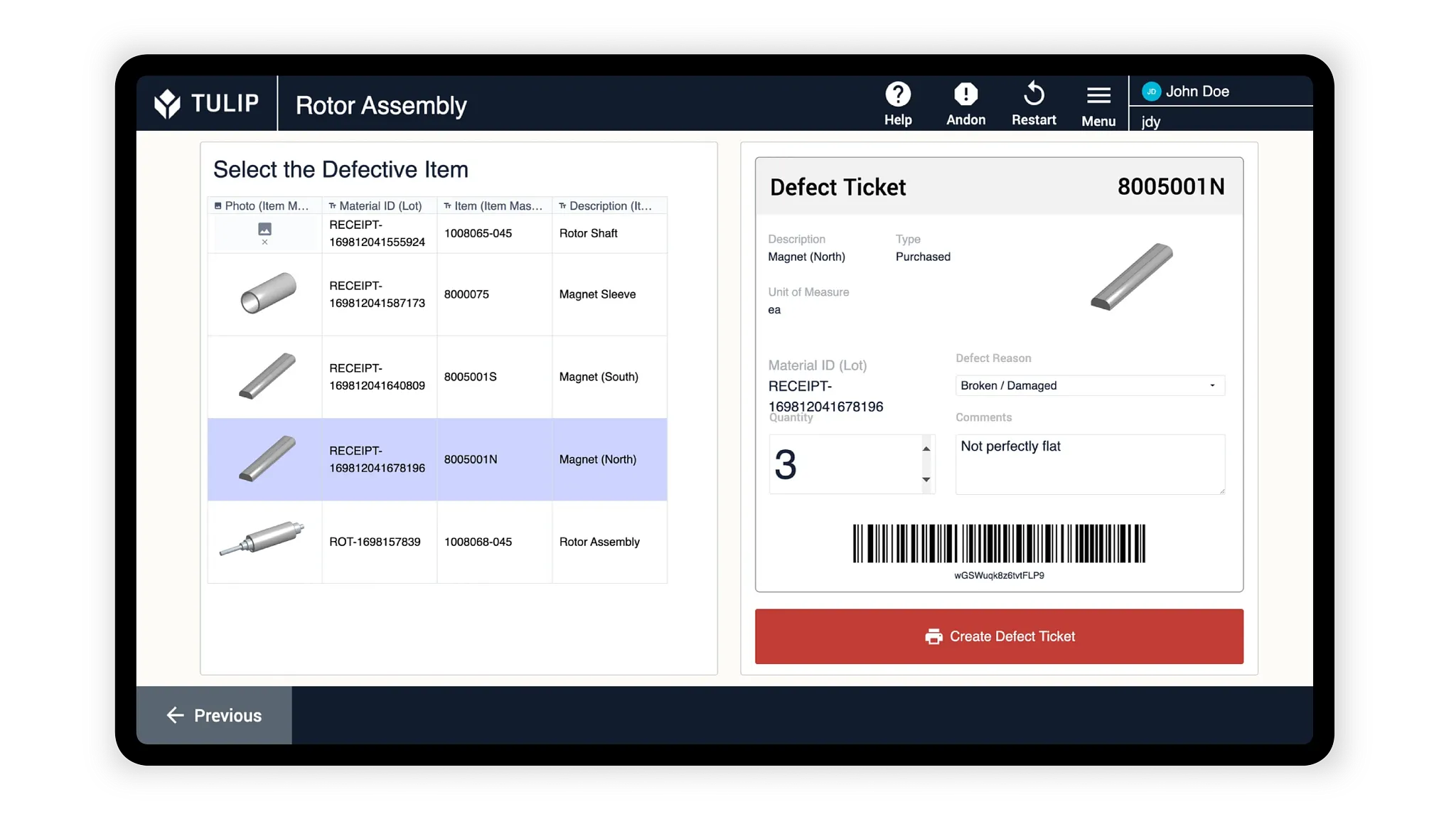 Non-Conformance Tracking Rotor Assembly Defect Tracking_Device_Mock_Up.webp